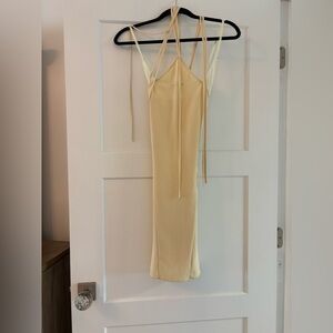 Zara Women’s Yellow Lace Halter Dress Size L